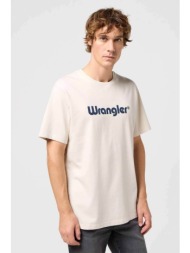 wrangler® ανδρικό t-shirt με logo print regular fit - 112350523 λευκό