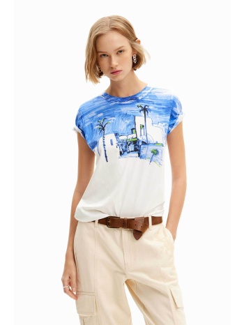 desigual γυναικείο βαμβακερό t-shirt με contrast