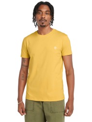 timberland ανδρικό t-shirt με λογότυπο slim fit `ss dunstan river` - tb0a2bpreg41 κίτρινο