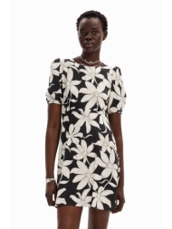 desigual γυναικείο mini φόρεμα με all-over contrast floral print και balloon μανίκια `nashville` - 2