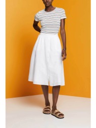 esprit γυναικεία midi φούστα από λινό μονόχρωμη με ελαστική μέση και τσέπες - 043ee1d304 λευκό