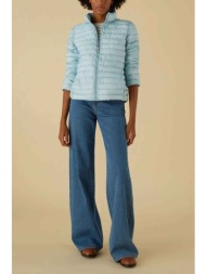 emme by marella γυναικείο μπουφάν διπλής όψης με καπιτονέ σχέδιο και τσέπες - 2415481081 γαλάζιο