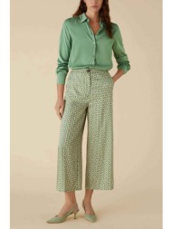 emme by marella γυναικείο cropped παντελόνι με all-over print και τσέπες - 2415131131 πράσινο