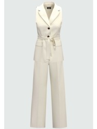 emme by marella γυναικείο σετ ρούχων με σακάκι αμάνικο και παντελόνι μονόχρωμο (2 τεμάχια) - 2415211