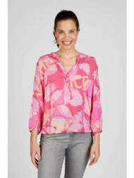 rabe γυναικεία μπλούζα με all-over abstract print και ελαστικά τελειώματα - 52-113100 φούξια