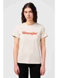 wrangler® γυναικείο t-shirt με logo print regular fit - 112350305 εκρού
