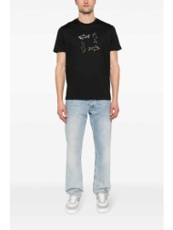 paul&shark ανδρικό t-shirt μονόχρωμο με logo print - 24411088 μαύρο