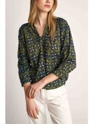 attrattivo γυναικεία μπλούζα τουνίκ με batik print - 9918393 πράσινο σκούρο