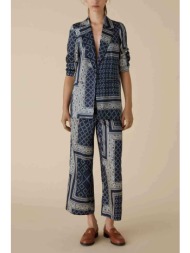 emme by marella γυναικείο σακάκι με all-over scarf-print patterns και τσέπες - 2415041131 μπλε σκούρ