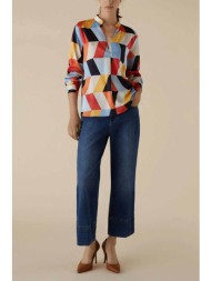 emme by marella γυναικεία μπλούζα με all-over πολύχρωμο geometric pattern - 2415111091 κρέμ