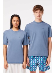 lacoste unisex t-shirt με κεντημένο λογότυπο classic fit - th8312 μπλε