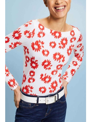 esprit γυναικεία μακρυμάνικη μπλούζα με all-over print slim