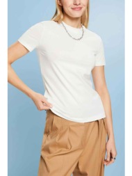 esprit γυναικείο μονόχρωμο t-shirt slim fit - 014ee1k332 λευκό