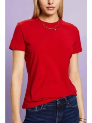 esprit γυναικείο μονόχρωμο t-shirt slim fit - 014ee1k332 κόκκινο