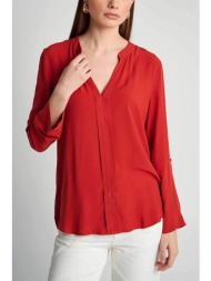 attrattivo γυναικεία μπλούζα τουνίκ με μάο γιακά - 91002231d κόκκινο