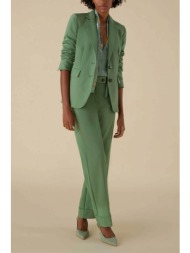 emme by marella γυναικείο σακάκι μονόχρωμο με τσέπες μπροστά - 2415041071 πράσινο