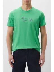 harmont & blaine ανδρικό t-shirt με 3d dachshund print regular fit - irl003021223 πράσινο