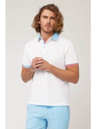 harmont & blaine ανδρική κοντομάνικη πόλο μπλούζα πικέ με contrast λεπτομέρειες και λογότυπο regular