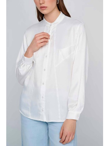 `ale γυναικείο πουκάμισο με γιακά μάο - 82255220 λευκό