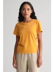 gant γυναικείο t-shirt με λογότυπο regular fit - 4200868 μουσταρδί