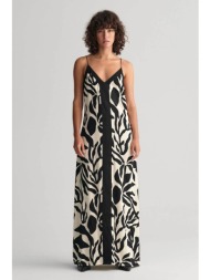 gant γυναικείο maxi φόρεμα αμάνικο με palm print slim fit - 4503313 μαύρο