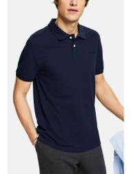 esprit ανδρική πόλο μπλούζα πικέ με λογότυπο straight fit - 994ee2k301 μπλε σκούρο