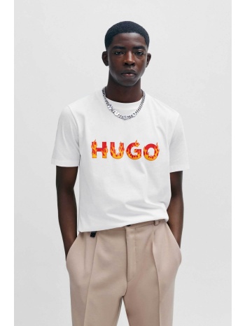 hugo boss ανδρικό t-shirt βαμβακερό μονόχρωμο με contrast