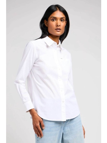 lee® γυναικείο πουκάμισο μονόχρωμο με τσέπη regular fit