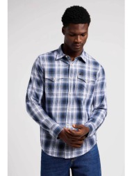 lee® ανδρικό πουκάμισο με καρό σχέδιο `regular western` - 112349934 μπλε