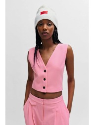 hugo boss γυναικείο σακάκι αμάνικο μονόχρωμο με contrast logo patch `αuris` - 50508641 ροζ