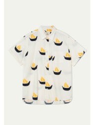 la paz ανδρικό κοντομάνικο πουκάμισο με print regular fit `alegre` - ss24014001054 εκρού