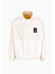 armani exchange ανδρικό jacket με ψηλό λαιμό και logo patch - 3dzb06znb7z λευκό