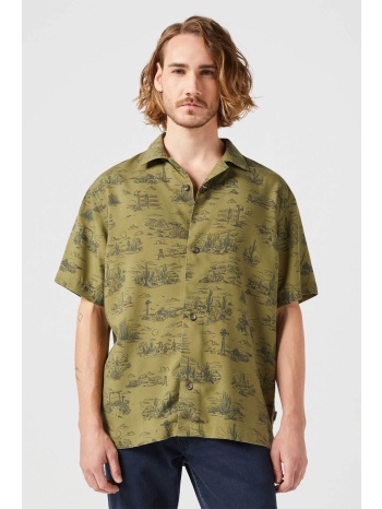wrangler® ανδρικό πουκάμισο με all-over contrast print και