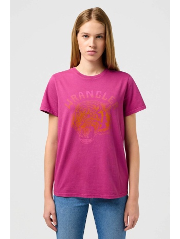 wrangler® γυναικείο t-shirt βαμβακερό με contrast logo και