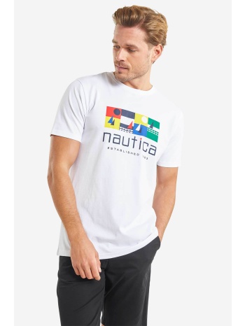nautica ανδρικό t-shirt με logo print στο στήθος - n1m01662