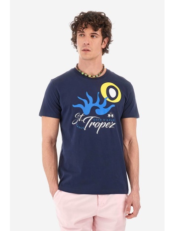 la martina ανδρικό t-shirt μονόχρωμο βαμβακερό με contrast