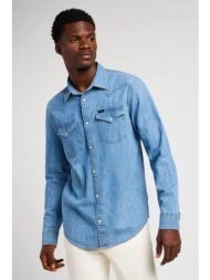 lee® ανδρικό denim πουκάμισο με τσέπες `regular western` - 112349983 denim blue ανοιχτό