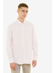 the bostonians ανδρικό πουκάμισο με μακρύ μανίκι και κεντημένο λογότυπο - a8p1402 ροζ