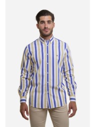 the bostonians ανδρικό ριγέ πουκάμισο με button-down γιακά - aas4619 λευκό