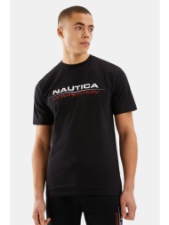 nautica ανδρικό t-shirt με logo print ``vang`` - n7cr0010 μαύρο