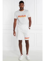 hugo boss ανδρική βερμούδα βαμβακερή μονόχρωμη με contrast flaming logo print `dinque` - 50504826 λε