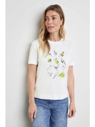 gerry weber γυναικείο t-shirt με birds print - 270050-44041 λευκό