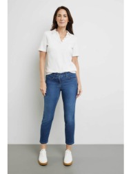 gerry weber γυναικείο τζην παντελόνι cropped πεντάτσεπο με washed-out effect slim fit - 925055-67813