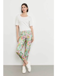gerry weber γυναικείο τζην παντελόνι cropped με all-over print slim fit - 222052-66849 πράσινο