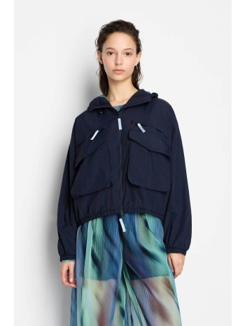 armani exchange γυναικείο jacket με κουκούλα και logo patch