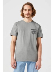 wrangler® ανδρικό t-shirt μονόχρωμο με contrast prints `graphic` - 112351232 γκρι