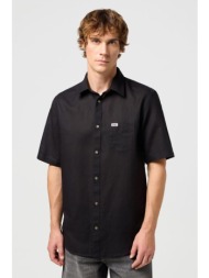 wrangler® ανδρικό κοντομάνικο πουκάμισο με τσέπη και λογότυπο - 112352190 μαύρο