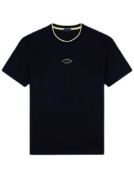 paul&shark ανδρικό t-shirt με logo print regular fit - 24411055 μπλε σκούρο