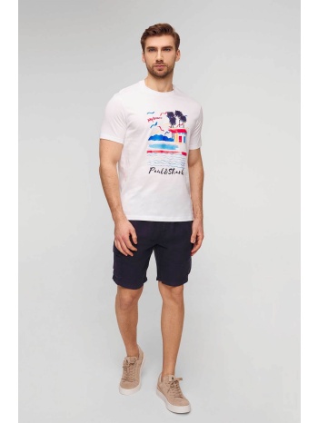 paul&shark ανδρικό t-shirt μονόχρωμο mykonos holiday print