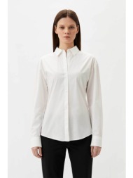 hugo boss γυναικείο πουκάμισο βαμβακερό μονόχρωμο με ανάγλυφο λογότυπο `τhe girlfriend shirt` - 5050